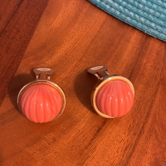 Jewelry - Faux Coral Clip-on Earrings- Vintage